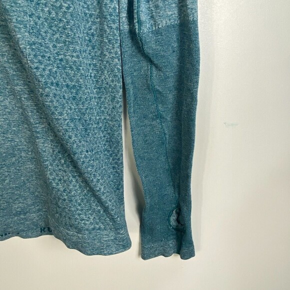 Nike Dri Fit sz M stretch Knit Half Zip Running Pullover Active Blue green - Picture 3 of 7